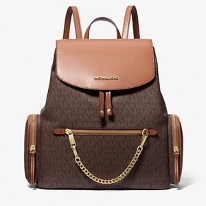Michael Kors Jet Set Signature Backpack Brown Acorn(great condition)